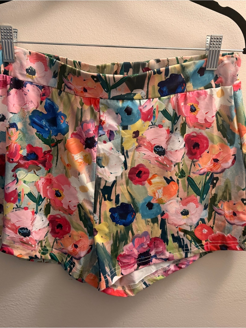 SHEIN Floral Multicolor Strapless Romper Set - Pink Blue Yellow Green - Picture 3 of 5